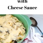 Pin for roasted cabbage with cheese sauce.