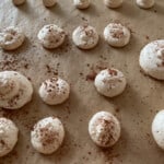 Use a paint brush to sprinkle with cocoa powder to make them look like mushrooms.