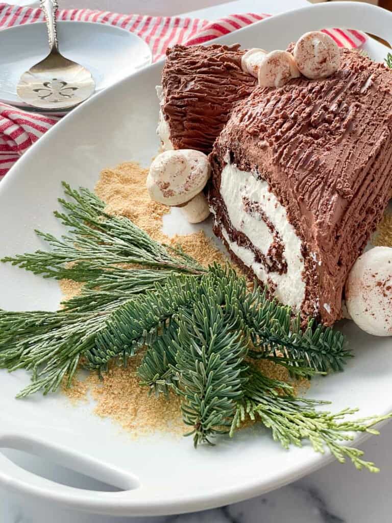 The swirl inside a yule log cake roll. 