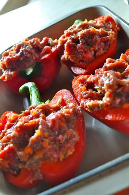 Meatloaf Stuffed Peppers a low carb and paleo meal idea!