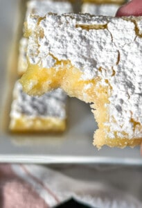 Lemon Bar with a bite out of it.