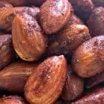 Close-up photo of barbecue roasted almonds.