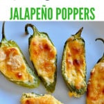 Pin for oven baked jalapeño poppers.