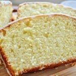 Slices of lime pound cake showing its texture.