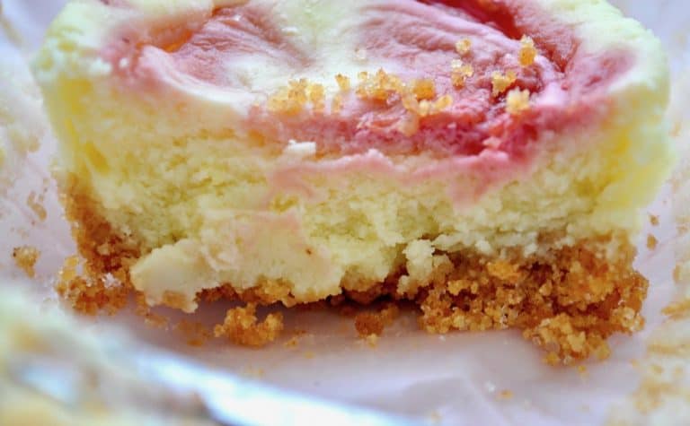 Mini Lemon Cheesecakes with Raspberry Swirl