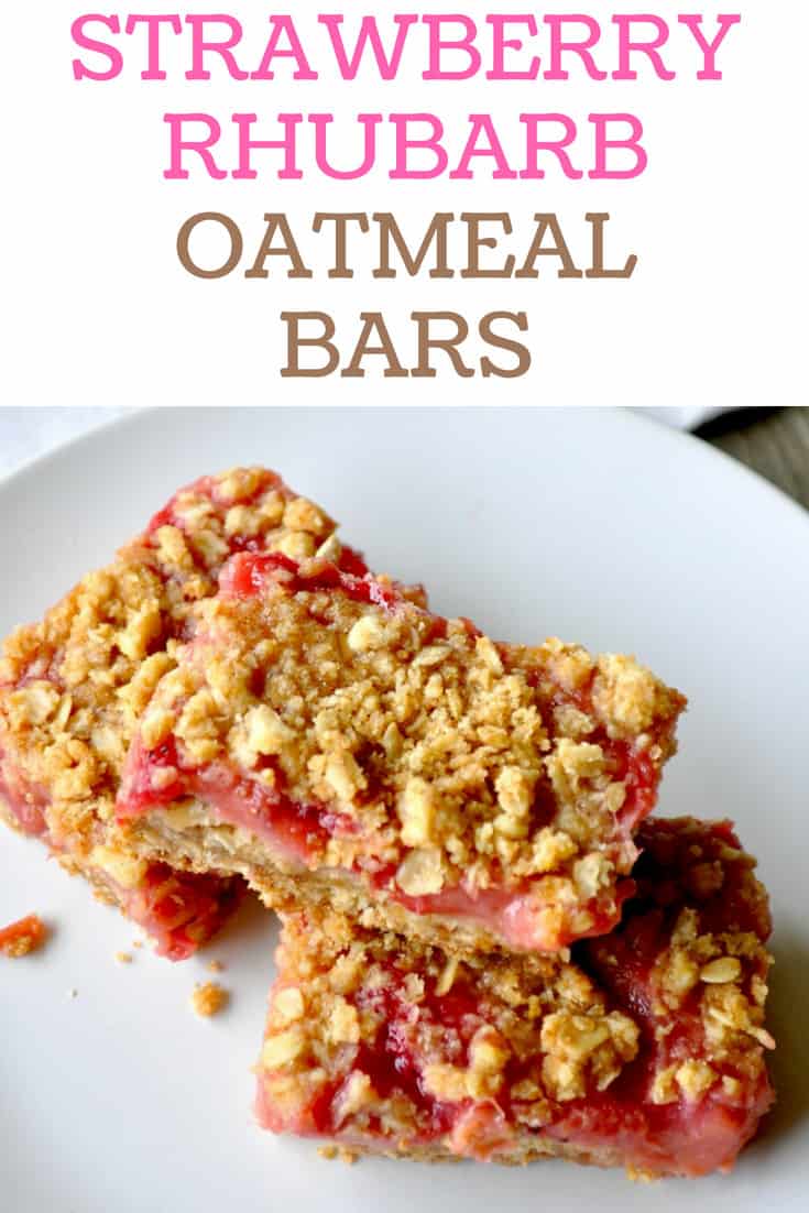 Strawberry Rhubarb Oatmeal Bars recipe