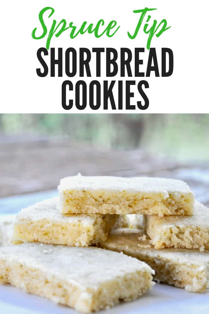 spruce tip shortbread cookie