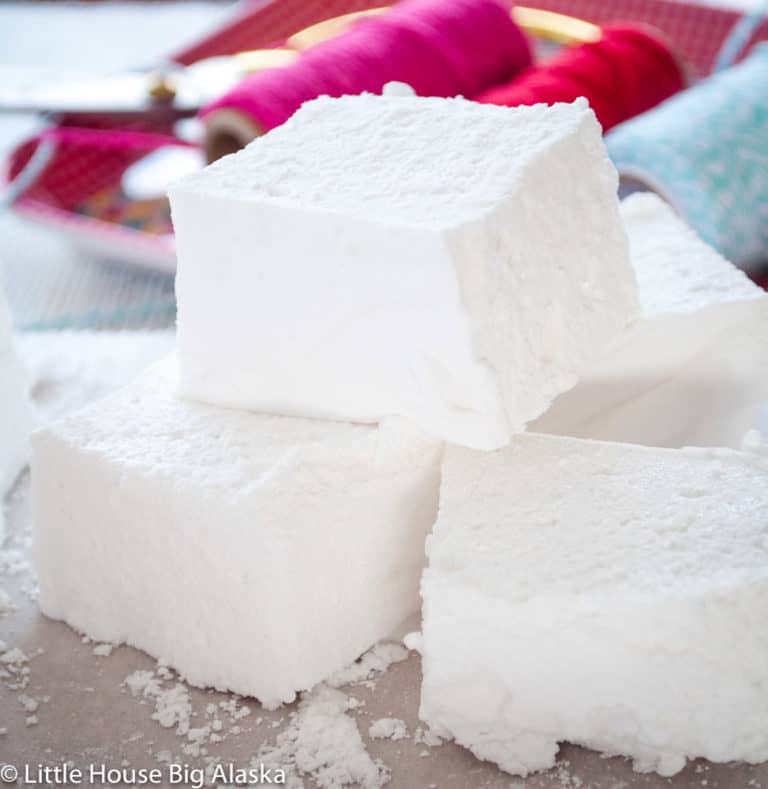 A close up of Homemade Marshmallows.