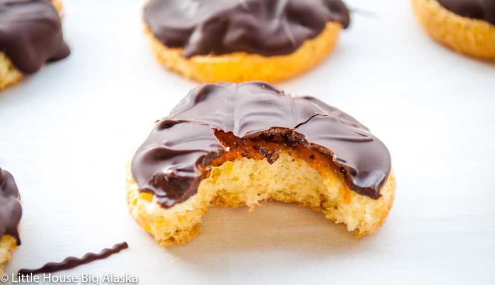 Jaffa Cake with a bite out of it