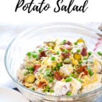 Pin for loaded potato salad recipe.