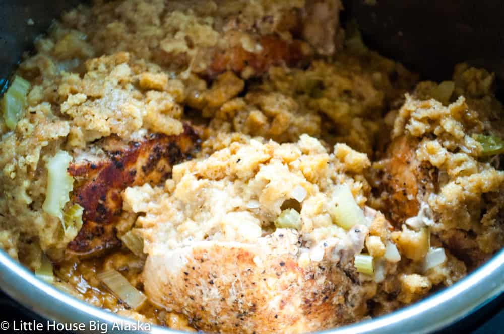 Stuffed pork chops in the instant pot.