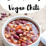Pin for slow cooker vegan chili.