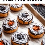 Pin for spider web Halloween donuts.