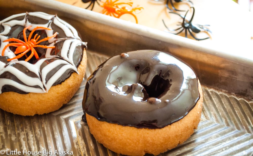 Freshly dipped donut.