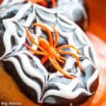 Halloween Doughnut with icing edible spider web.