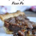 Pin for corn syrup free chocolate pecan pie.