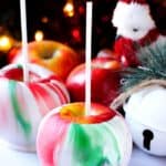 Christmas marbled dipped apples.