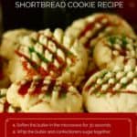 Easy whipped shortbread cookie recipe card.