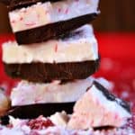 Stack of peppermint bark.