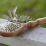 A ladle full of homemade herb salt.