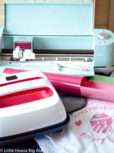 for this EASY DIY Valentine's Day Dishtowel Project you will need a Cricut AND the EasyPress.