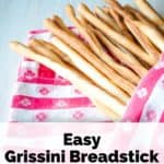 Pin for easy Grassini breadstick recipe.
