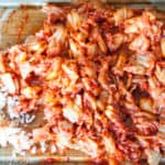 Chopped kimchi.