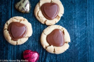 Soft and Chewy Reese's Peanut Butter Cup Heart Cookies.