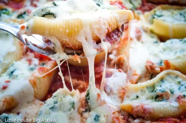 Cheese and Spinach Stuffed Shells Recipe