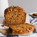 Sliced browned butter carrot bread.