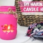 DIY mason jar candle holder.