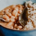 A bowl of Instant Pot Peruvian beans with chipotle.