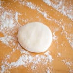 Dough ball covered coated with flour.