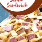 Pin for Reuben sandwich salad.
