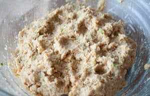 Falafel mixture in a bowl.