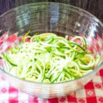Zucchini noodles in a bowl.