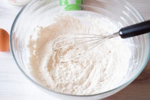 whisk the dry ingredients for you beer batter