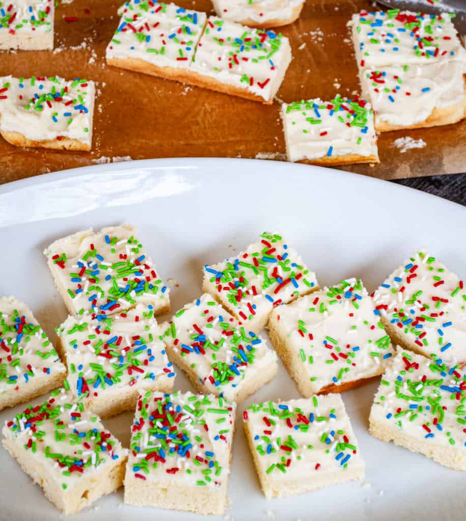 Delicious quick and easy sugar cookie bars.