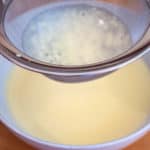 Sieved creme anglaise.