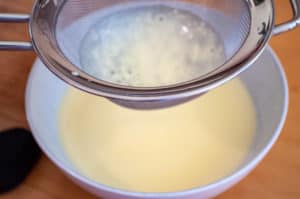 Sieved creme anglaise.