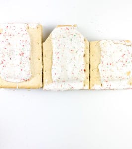 Cut Pop-tarts for the Holiday House.