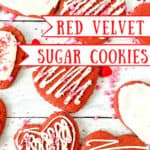 Pin for red velvet sugar cookies