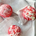 Red Velvet Hot Chocolate Cocoa Bombs ready to give to friends!