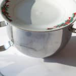 Covered dough in a mixing bowl to rise.