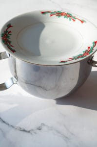 Covered dough in a mixing bowl to rise.