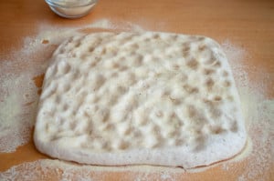 Light patted dough.