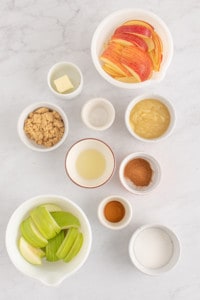 Apple Tart recipe ingredients.
