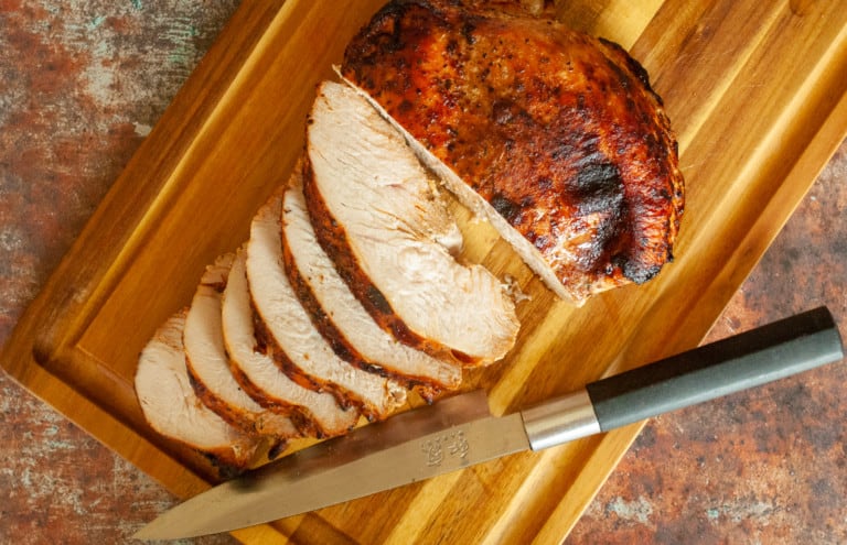 Sliced turkey breast.