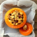 Unbaked Stuffed pumpkin.