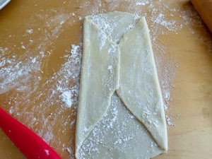 Two sides of the dough folded in.